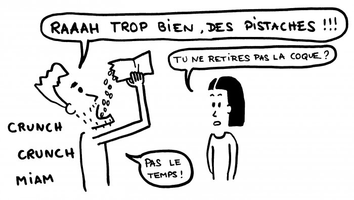 Dessin goinfre pistaches