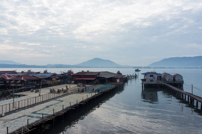 Village de pêcheurs à Pangkor, Malaisie