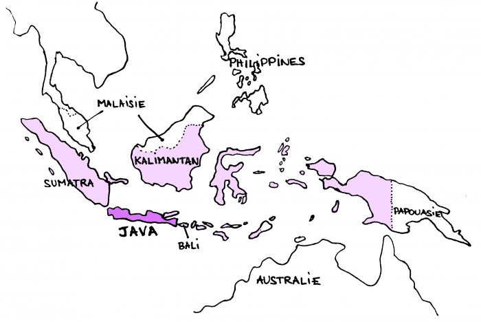 Carte de Java en Indonésie