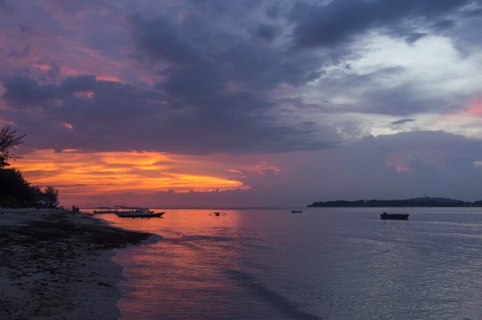 Coucher de soleil sur Gili AIr, Indonésie