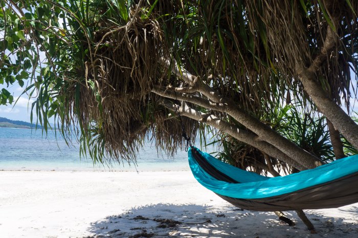 Hamac sur Gili Nanggu, Lombok, Indonésie