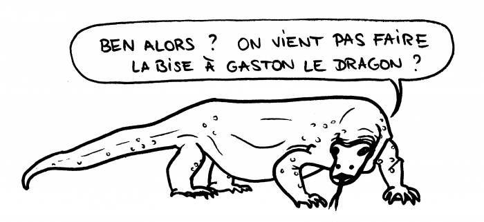 Dessin : Gaston le dragon de Komodo