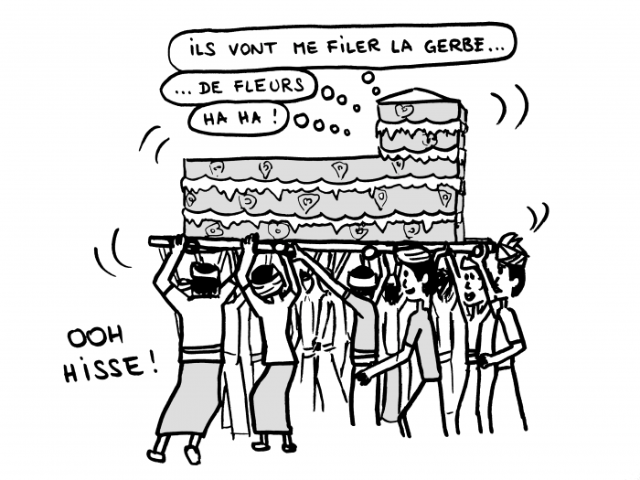 Dessin : funérailles à Bali