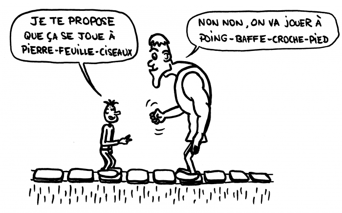 Dessin : Poing Baffe Croche Pied