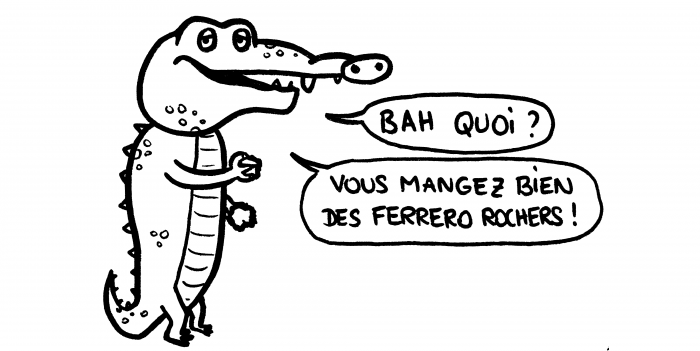 Dessin : crocodile qui mange des cailloux