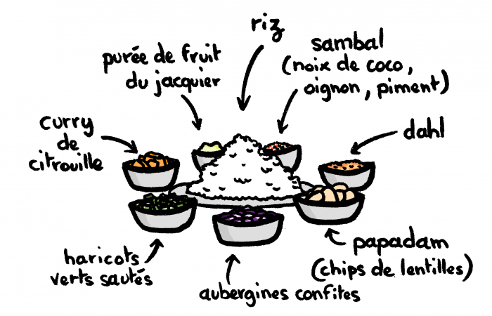 Dessin : Rice & Curry sri lankais