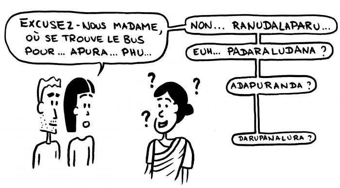 Dessin : noms de ville à rallonge au Sri Lanka