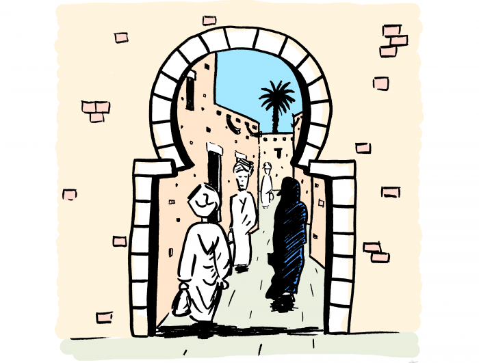 Dessin : ruelle marocaine authentique