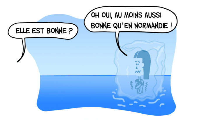 Dessin : l'eau n'est pas très chaude aux Canaries...