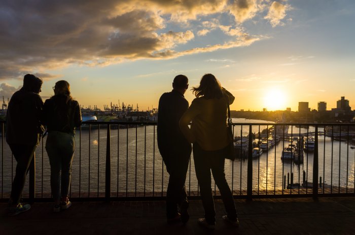 Coucher de soleil sur Hambourg