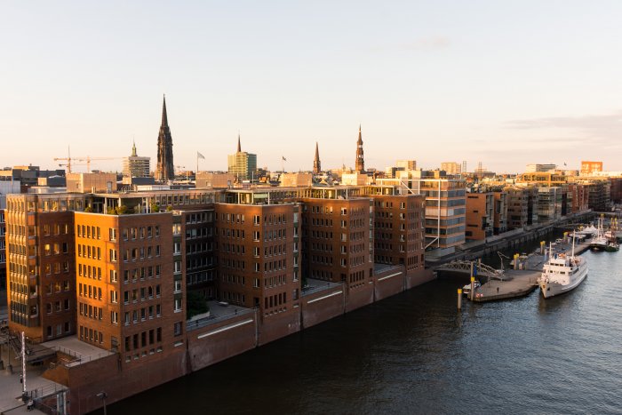 Coucher de soleil sur Hambourg