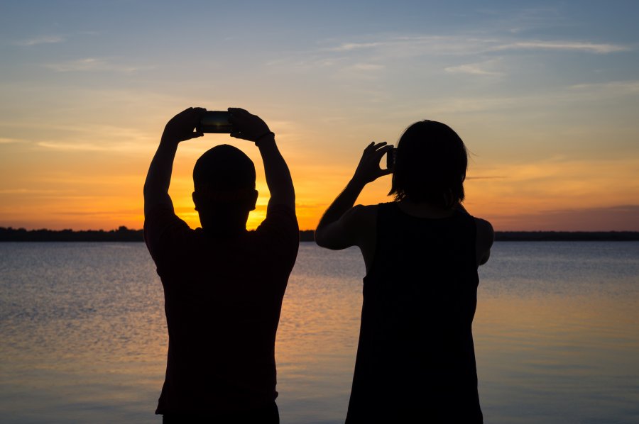 Lever de soleil à Bacalar, Mexique