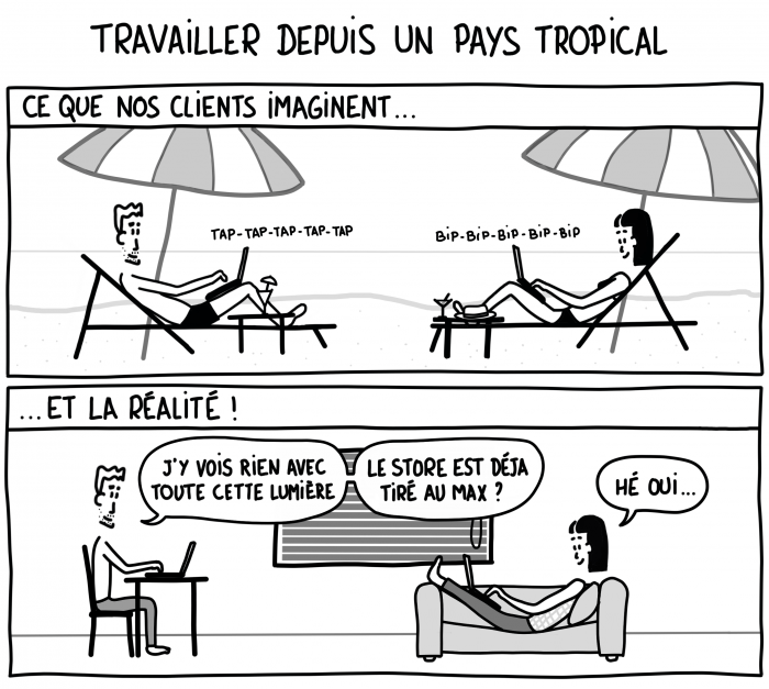 Dessin : Ordinateur en plein soleil