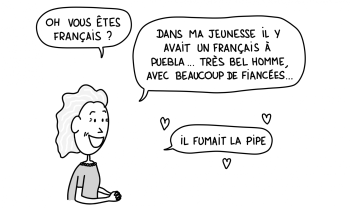 Dessin : j'ai connu un bel homme français, il fumait la pipe