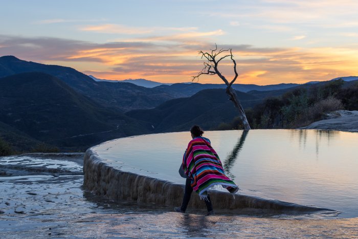 Coucher de soleil à Hierve el Agua, Mexique