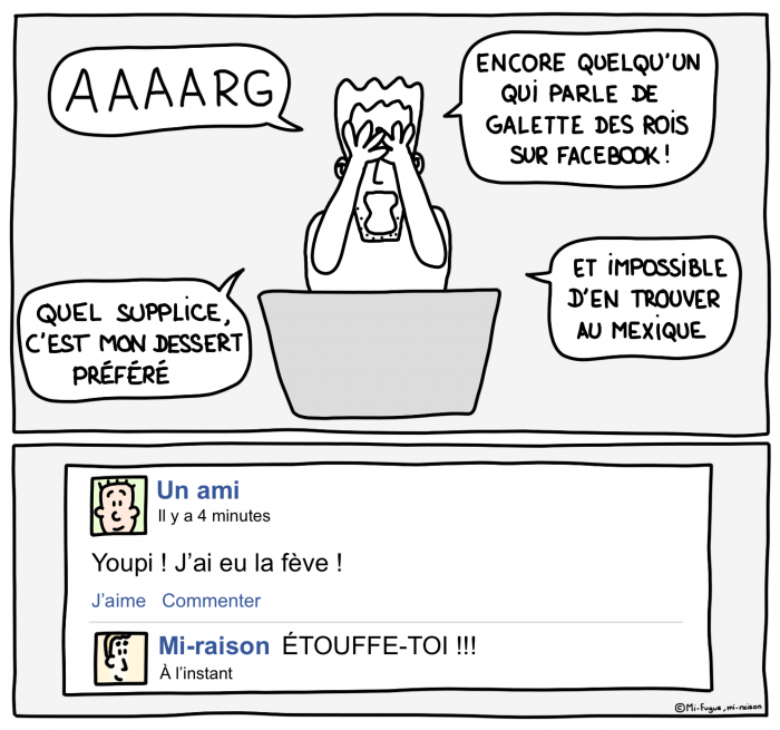 Dessin : la galette des rois manque à Mi-raison