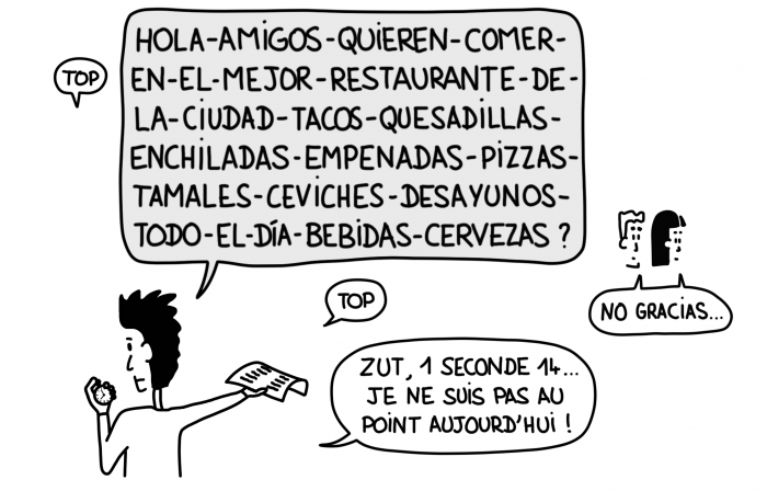 Dessin : le rabateur d'un restaurant à Taxco, Mexique