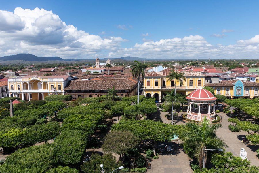 Vue sur le zocalo de Grenade, Nicaragua