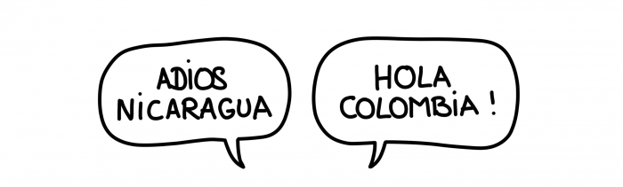 Adios Nicaragua, hola Colombia!