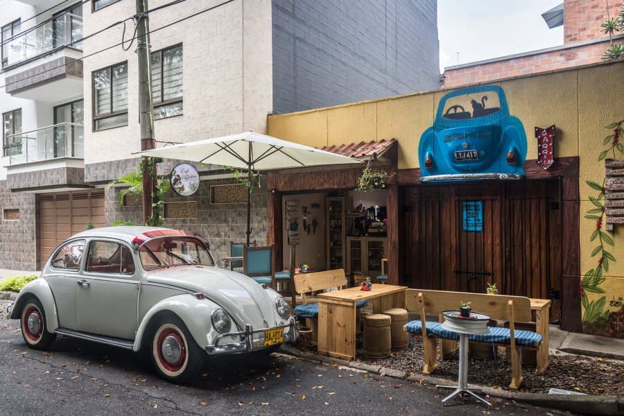 Café dans le quartier de Laureles, Medellín