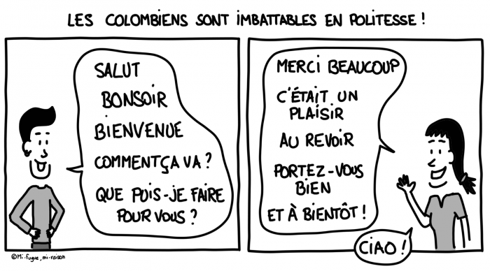 Dessin : les Colombiens et leurs formules de politesse à rallonge