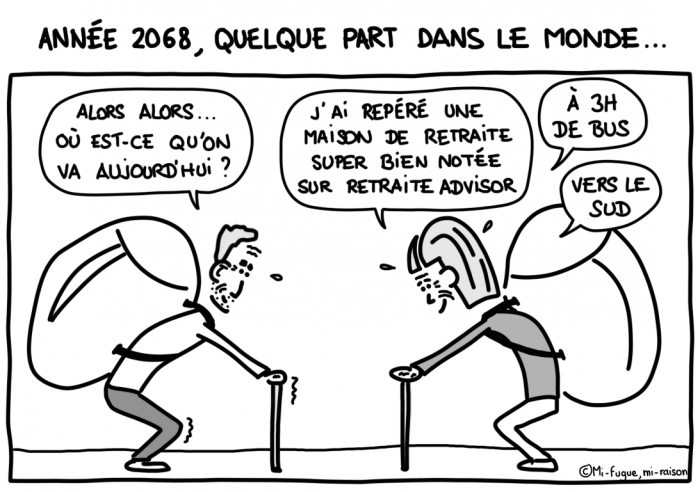 Dessin : Mi-fugue, mi-raison en 2068, le voyage sans fin