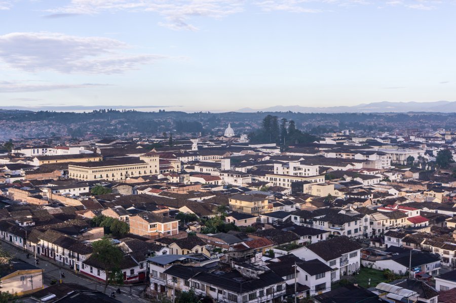 Vue aérienne de Popayán, Colombie