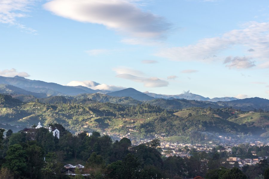 Popayán depuis le Morro del Tulcán, Colombie