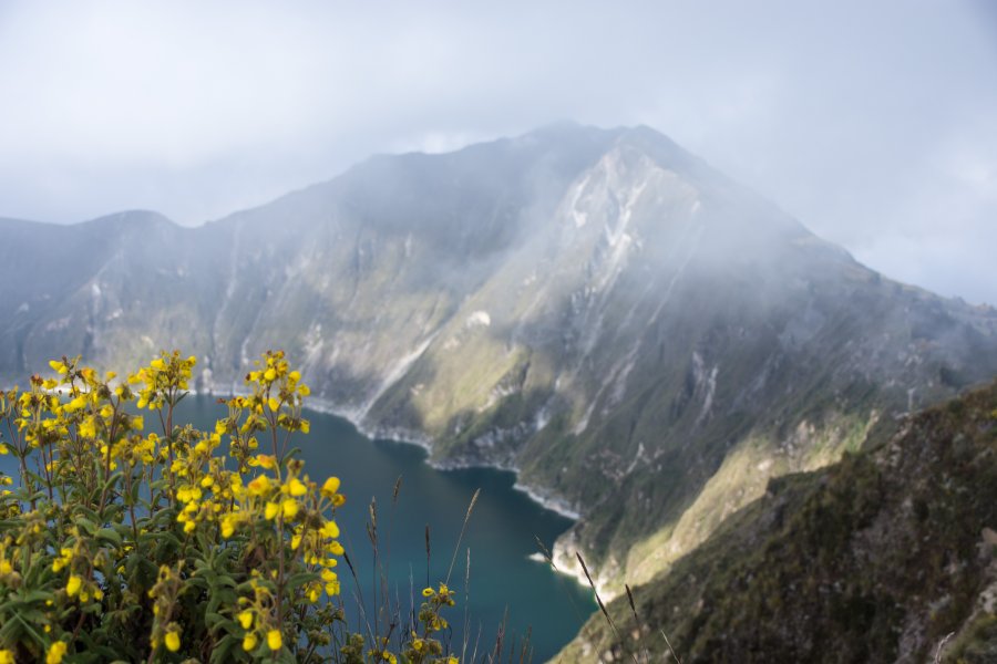 Brume sur la lagune de Quilotoa