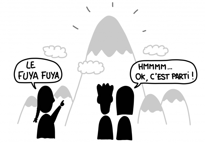 Dessin : randonnée sur le Fuya Fuya