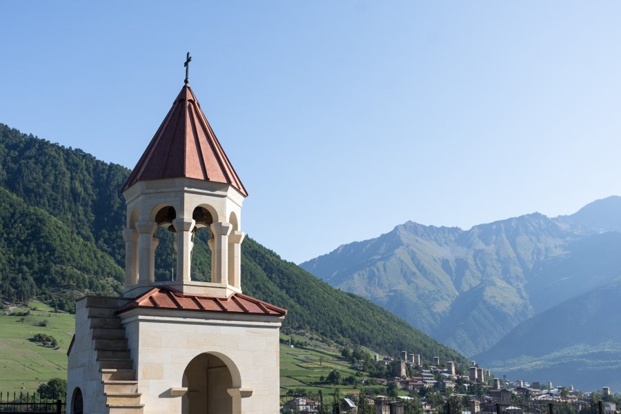 Village de Mestia, Svanétie, Géorgie