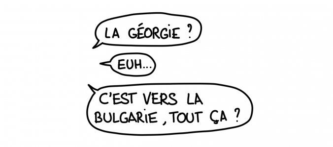 Dessin : la géographie de la Géorgie par le Français moyen