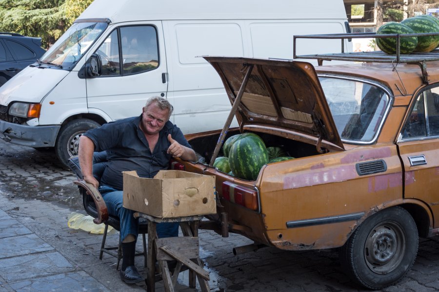 Vendeur de pastèques en Géorgie