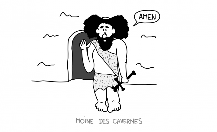 Dessin : moine des cavernes