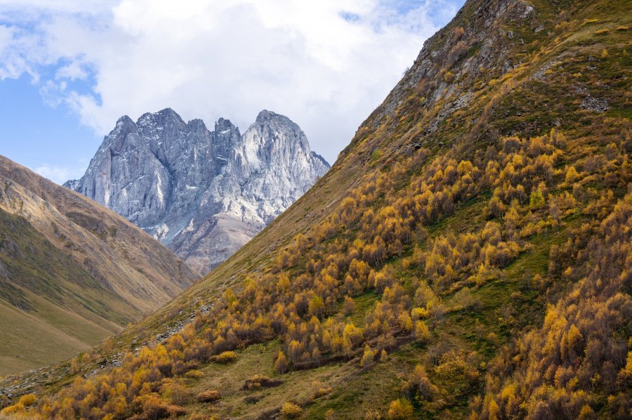 Mont Chaukhi, Juta, Sno, Géorgie