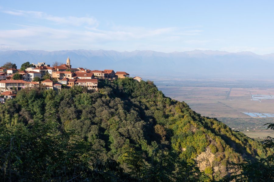 Sighnaghi : paysage de Khakhétie, Géorgie