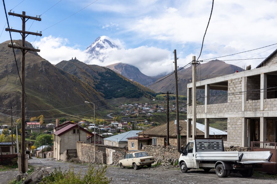 Village de Stepantsminda, Kazbegi, Géorgie