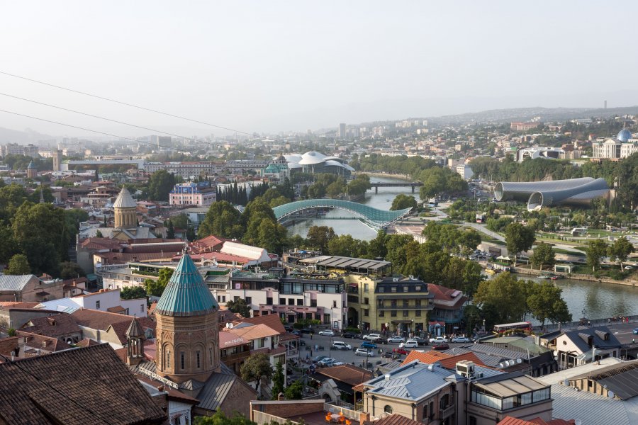 Tbilissi depuis la forteresse de Narikala, Géorgie