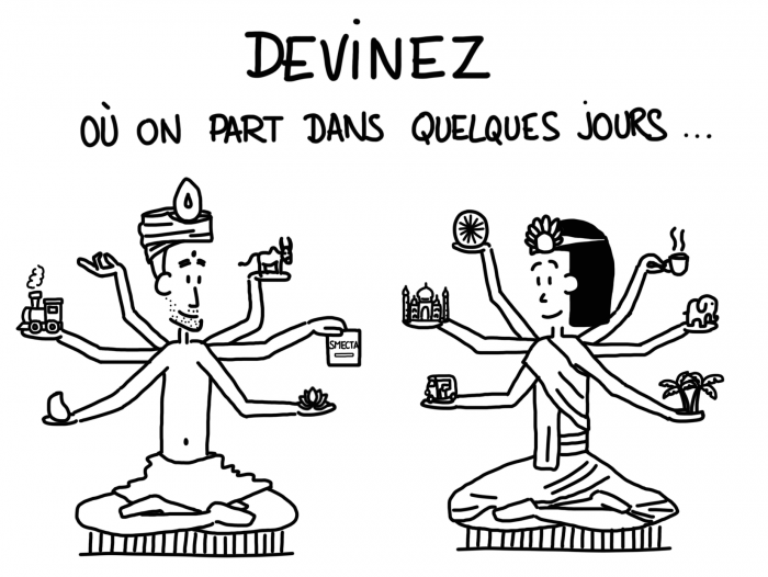 Dessin : annonce mi-fugue mi-raison en Inde