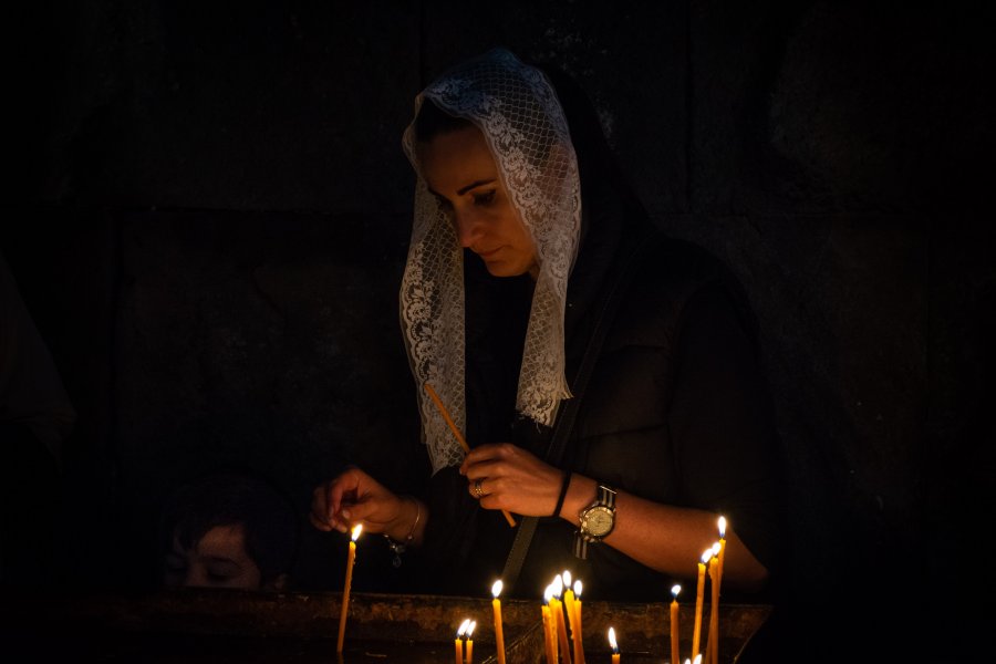 Bougies dans une église arménienne