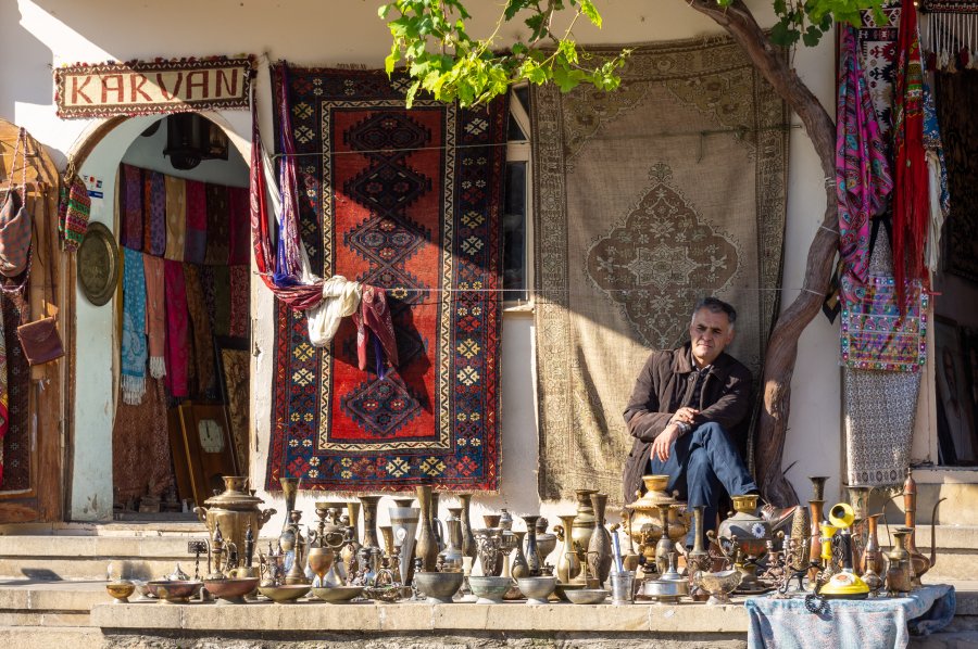 Boutique dans la vieille ville de Bakou, Azerbaïdjan