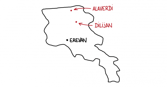 Carte dilijan Alaverdi Arménie