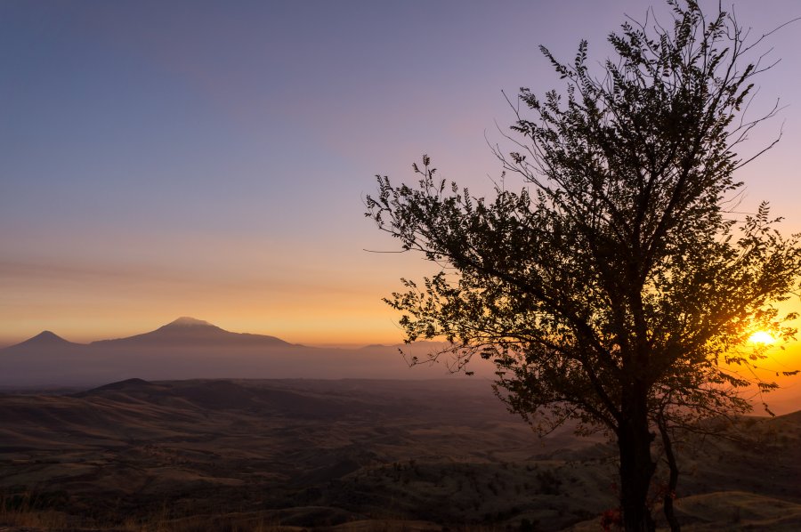 Coucher de soleil sur le Mont Ararat, Arménie