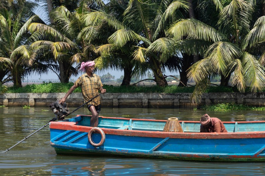 Bateau sur les backwaters, Alleppey, Kerala