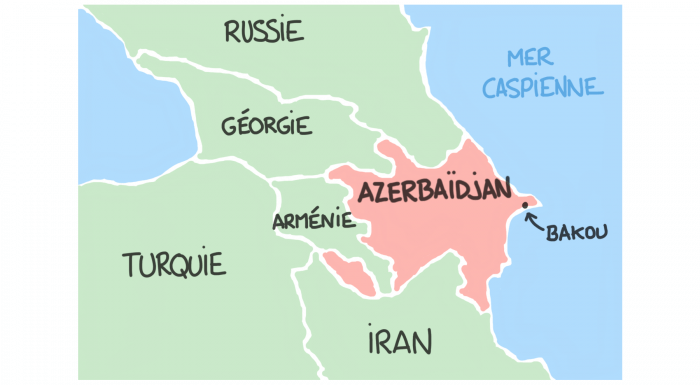 Carte de l'Azerbaïdjan et du Caucase