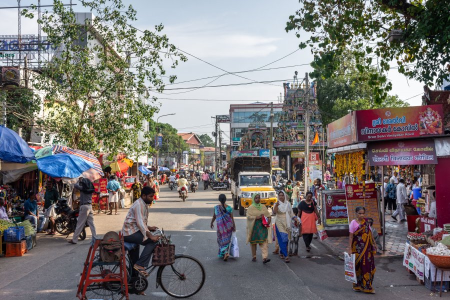 Centre-ville d'Alleppey, Kerala, Inde