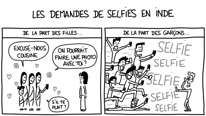 Dessin : les demandes de selfie en Inde