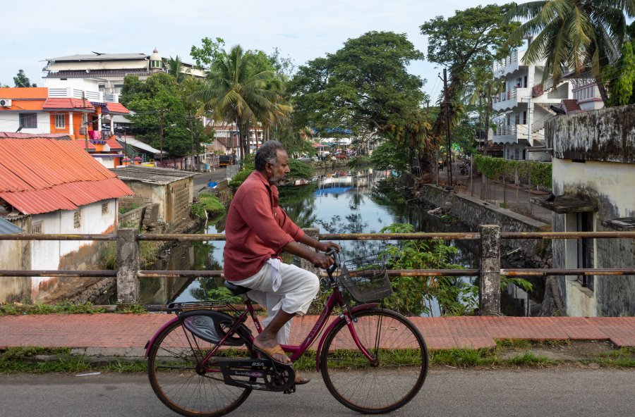 Indien à vélo dans Cochin, Kerala, Inde