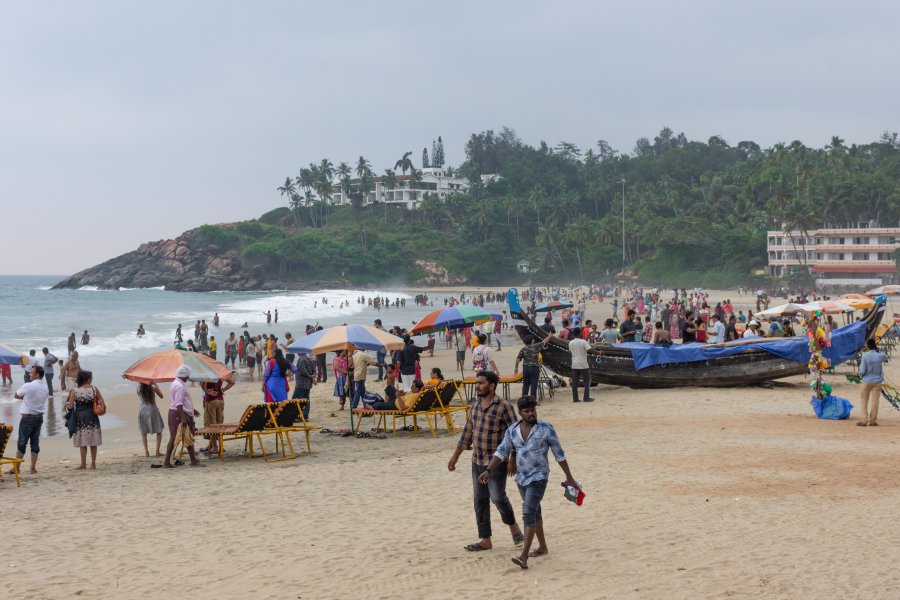 Plage de Kovalam en Inde du sud