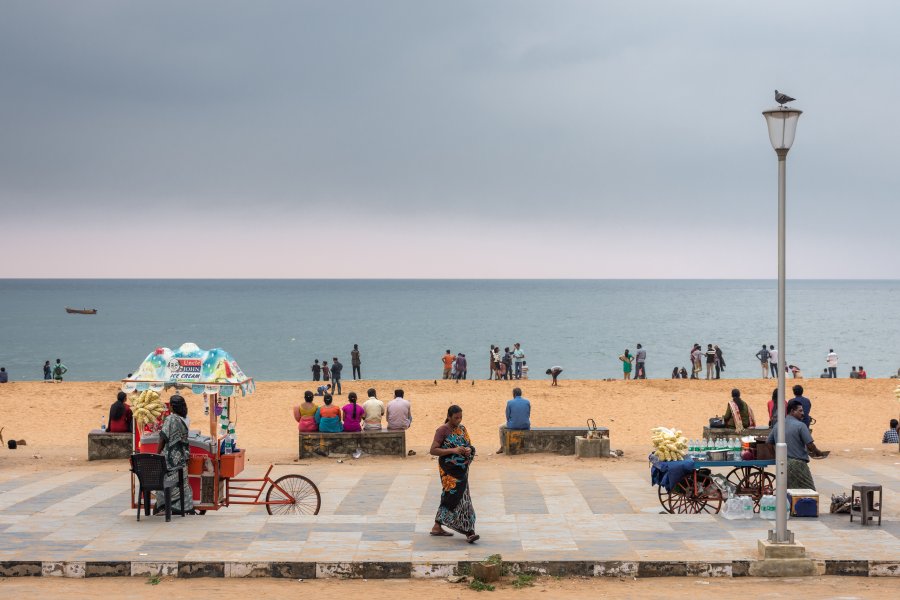 Plage de Shankumugham à Trivandrum, Inde